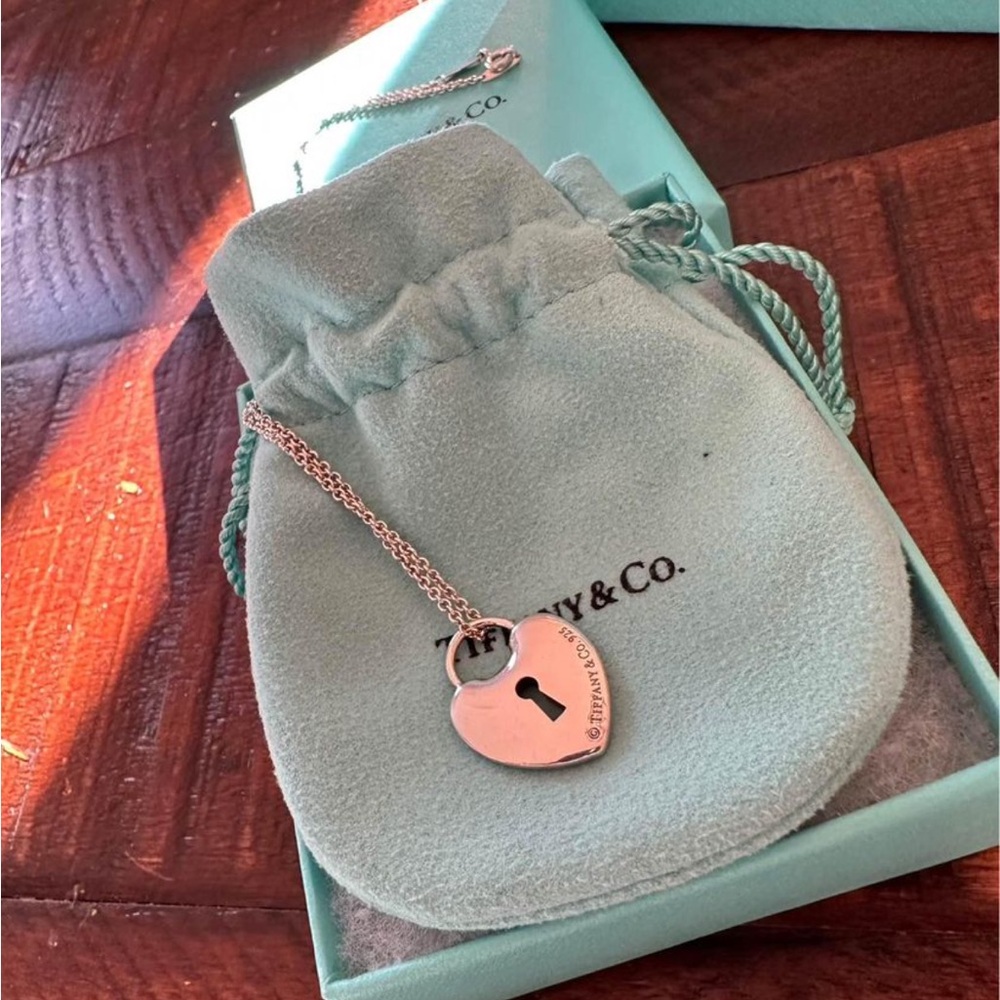 Tiffany & Co. Sterling Silver Heart Padlock Necklace